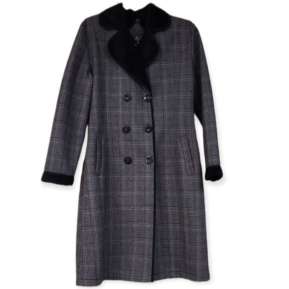 Zara Jackets & Blazers - ZARA Plaid Grey/Black/Red Trench Coat‎ w Velvet Lining XXL (45/46)